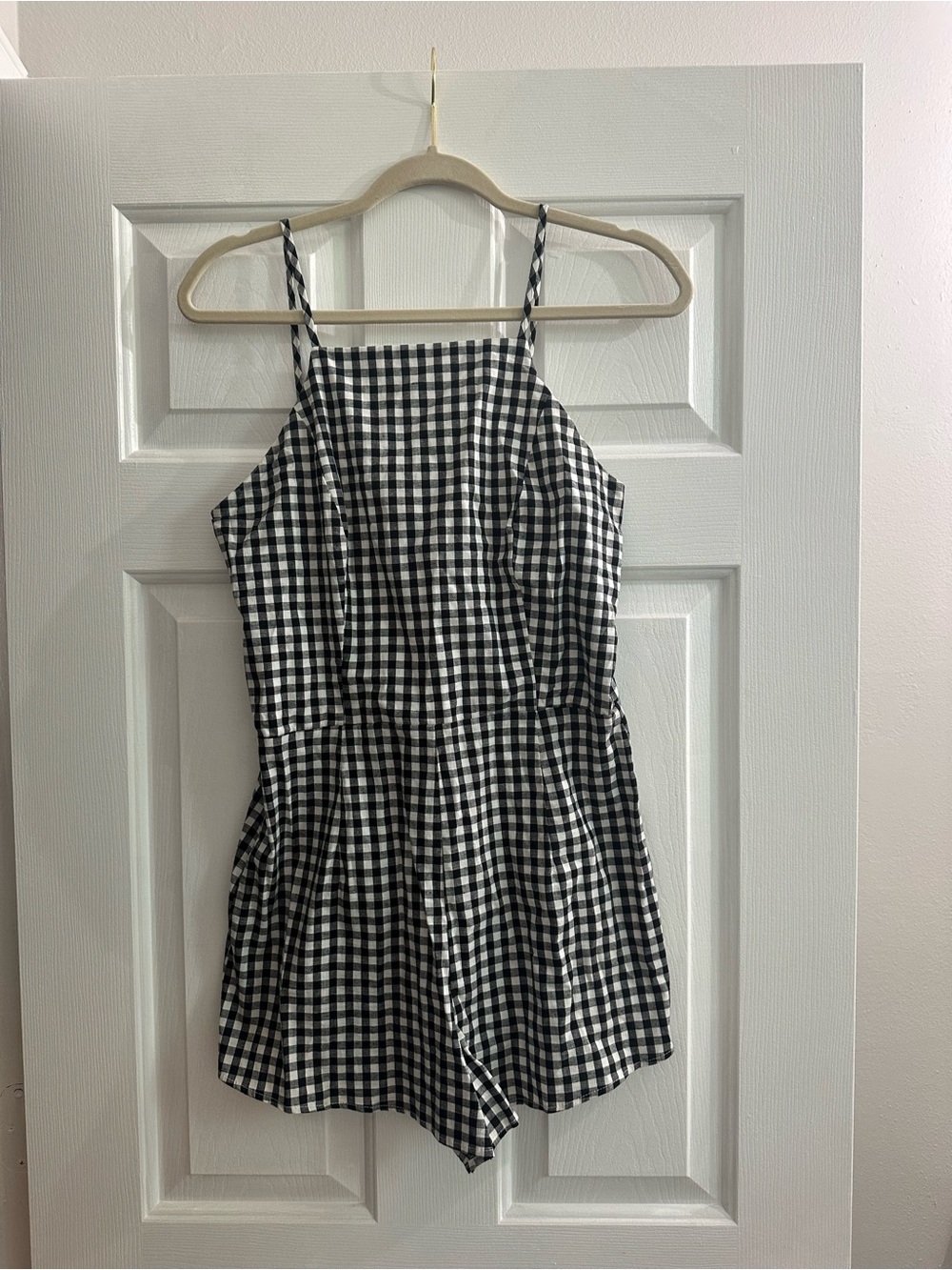 Peppermint Black and White Gingham romper